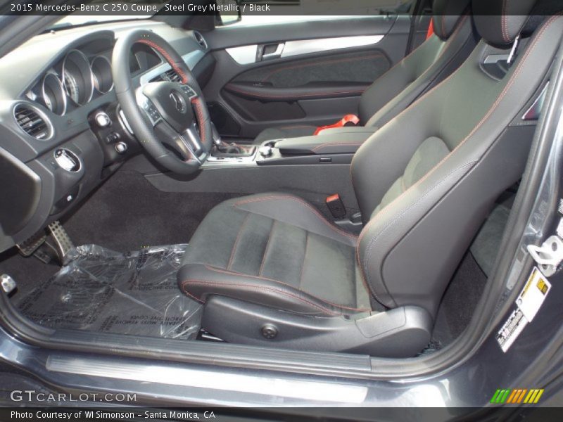 Steel Grey Metallic / Black 2015 Mercedes-Benz C 250 Coupe