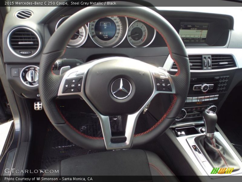 Steel Grey Metallic / Black 2015 Mercedes-Benz C 250 Coupe