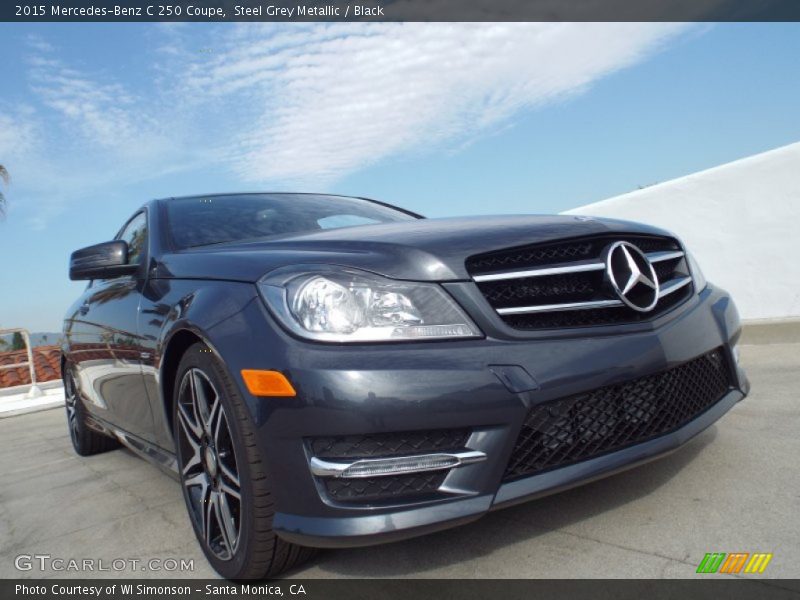 Steel Grey Metallic / Black 2015 Mercedes-Benz C 250 Coupe