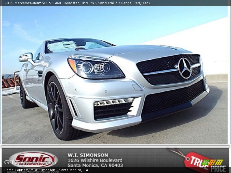Iridium Silver Metallic / Bengal Red/Black 2015 Mercedes-Benz SLK 55 AMG Roadster