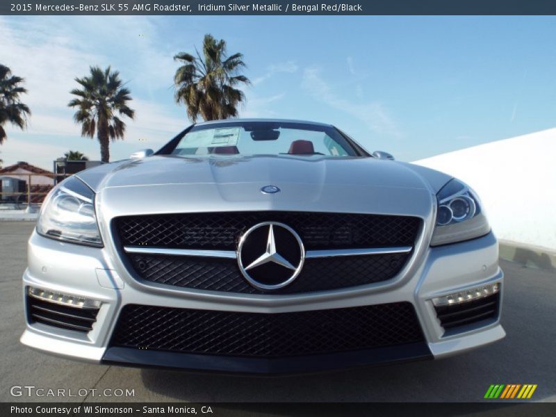 Iridium Silver Metallic / Bengal Red/Black 2015 Mercedes-Benz SLK 55 AMG Roadster