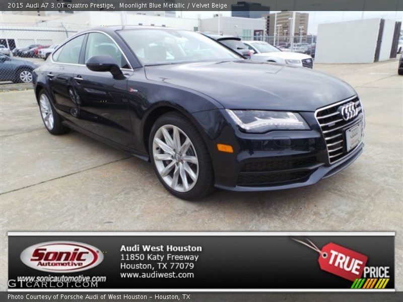 Moonlight Blue Metallic / Velvet Beige 2015 Audi A7 3.0T quattro Prestige