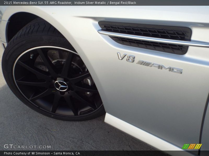 Iridium Silver Metallic / Bengal Red/Black 2015 Mercedes-Benz SLK 55 AMG Roadster