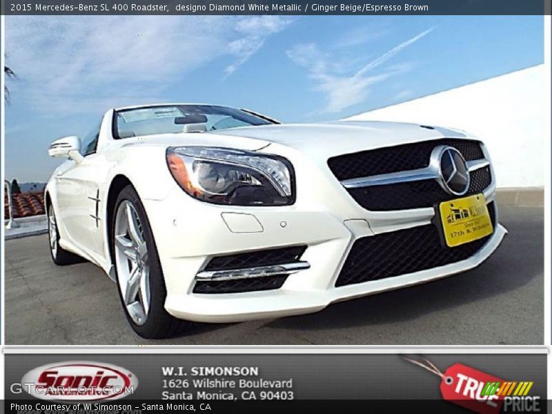 designo Diamond White Metallic / Ginger Beige/Espresso Brown 2015 Mercedes-Benz SL 400 Roadster