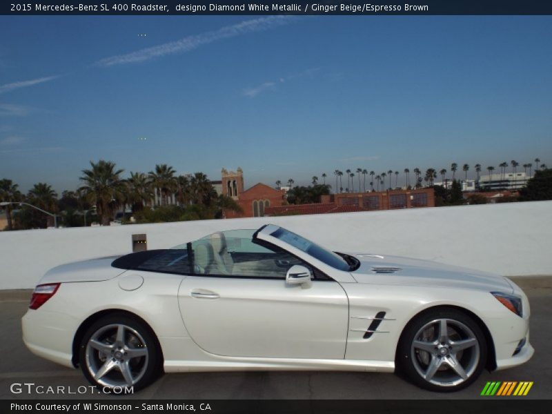 designo Diamond White Metallic / Ginger Beige/Espresso Brown 2015 Mercedes-Benz SL 400 Roadster