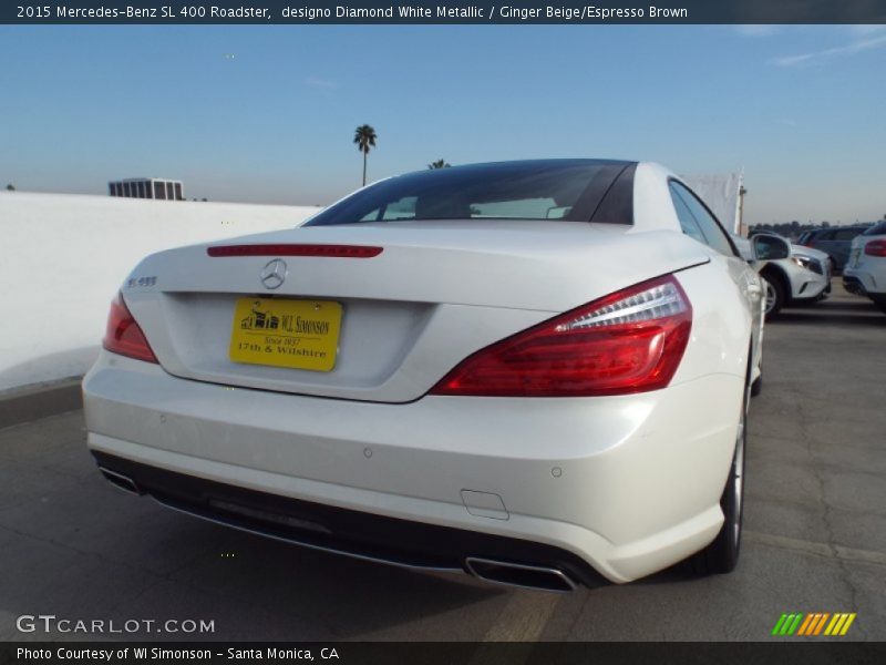 designo Diamond White Metallic / Ginger Beige/Espresso Brown 2015 Mercedes-Benz SL 400 Roadster