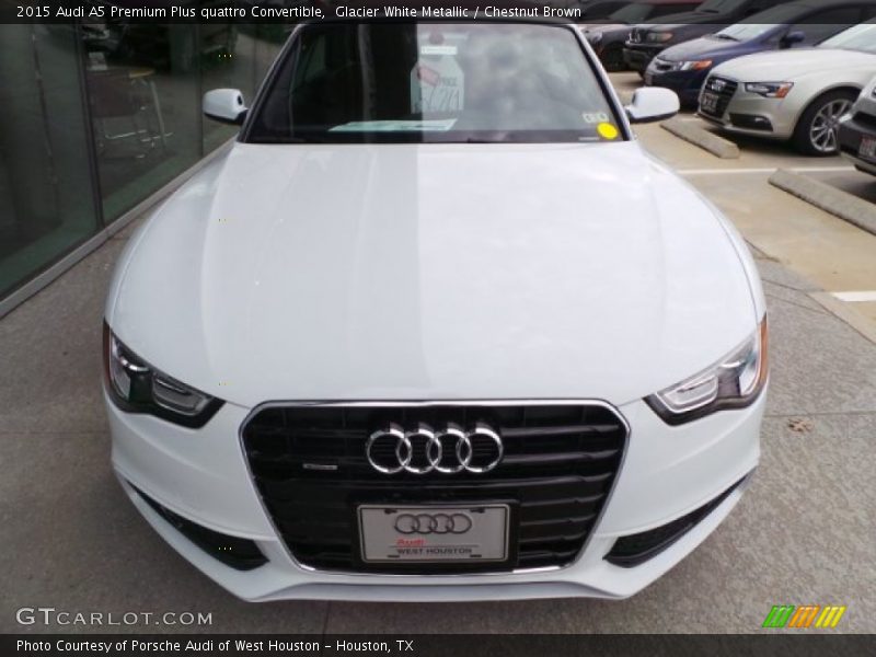 Glacier White Metallic / Chestnut Brown 2015 Audi A5 Premium Plus quattro Convertible