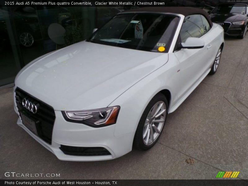 Glacier White Metallic / Chestnut Brown 2015 Audi A5 Premium Plus quattro Convertible