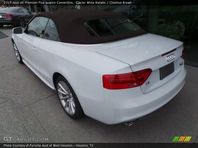 Glacier White Metallic / Chestnut Brown 2015 Audi A5 Premium Plus quattro Convertible