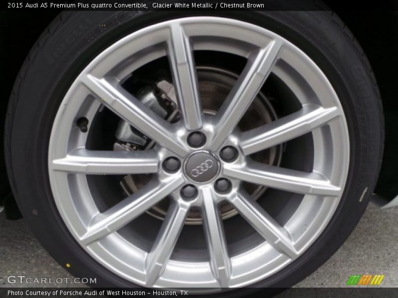 Glacier White Metallic / Chestnut Brown 2015 Audi A5 Premium Plus quattro Convertible