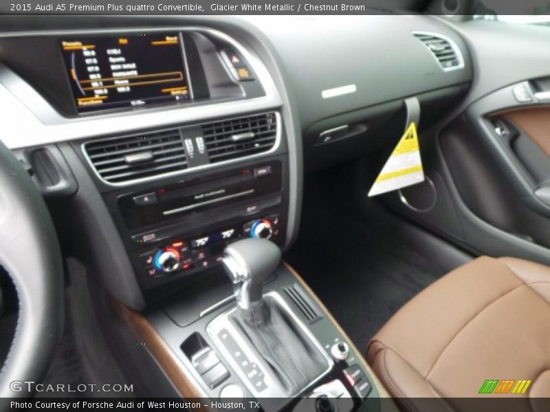 Glacier White Metallic / Chestnut Brown 2015 Audi A5 Premium Plus quattro Convertible