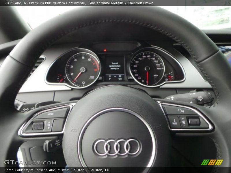 Glacier White Metallic / Chestnut Brown 2015 Audi A5 Premium Plus quattro Convertible