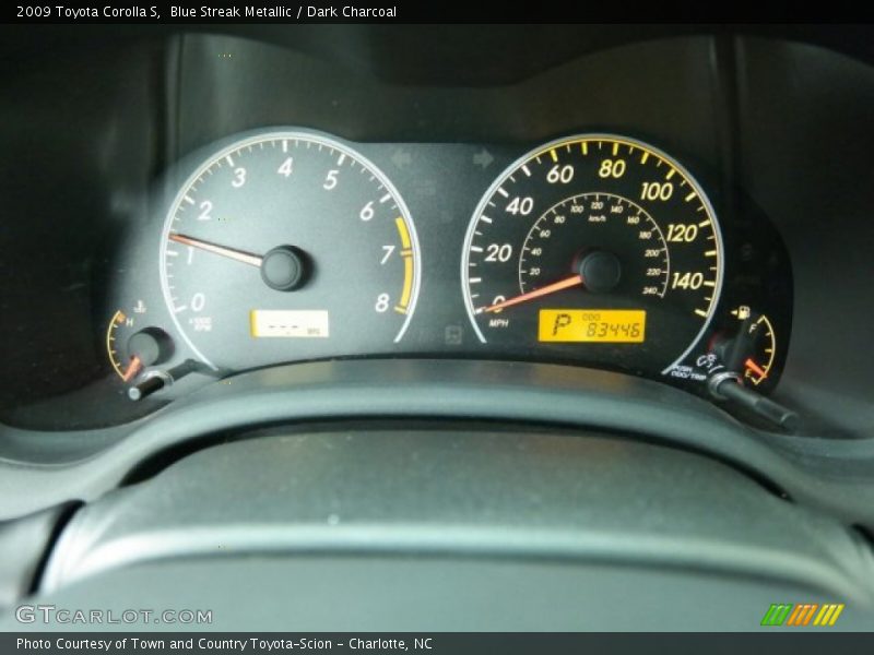 Blue Streak Metallic / Dark Charcoal 2009 Toyota Corolla S