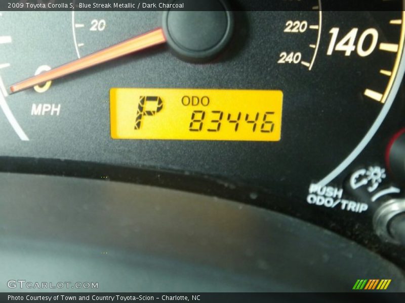 Blue Streak Metallic / Dark Charcoal 2009 Toyota Corolla S