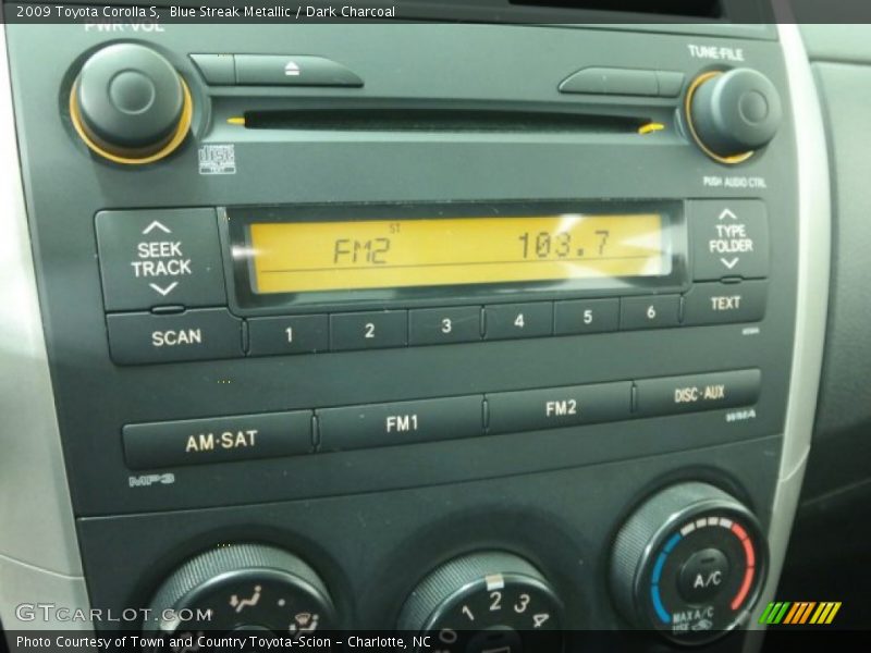 Blue Streak Metallic / Dark Charcoal 2009 Toyota Corolla S