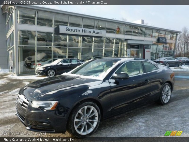 Moonlight Blue Metallic / Titanium Gray 2014 Audi A5 2.0T quattro Coupe
