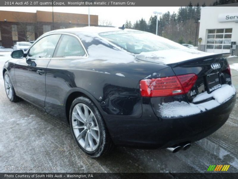 Moonlight Blue Metallic / Titanium Gray 2014 Audi A5 2.0T quattro Coupe