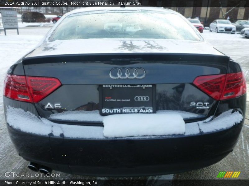 Moonlight Blue Metallic / Titanium Gray 2014 Audi A5 2.0T quattro Coupe