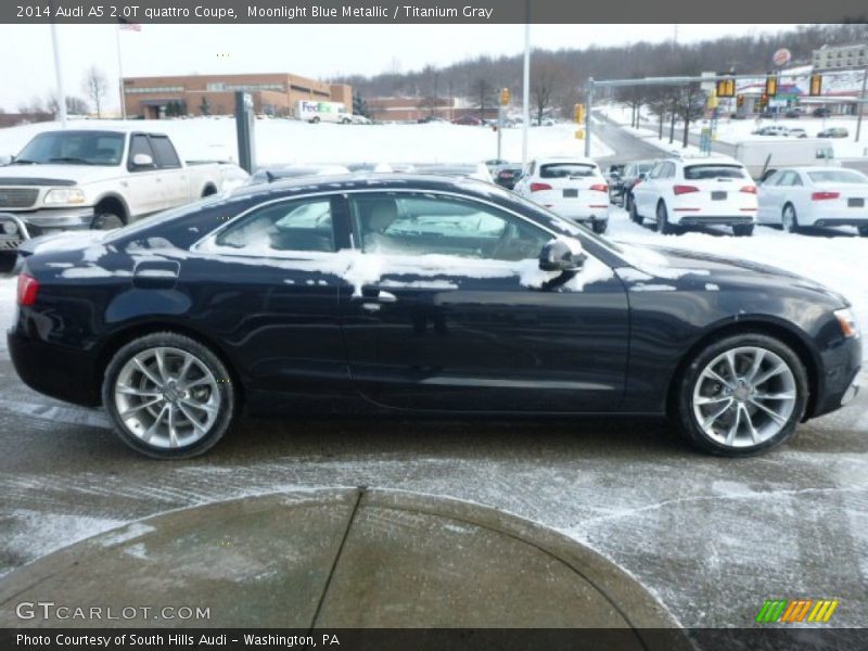 Moonlight Blue Metallic / Titanium Gray 2014 Audi A5 2.0T quattro Coupe