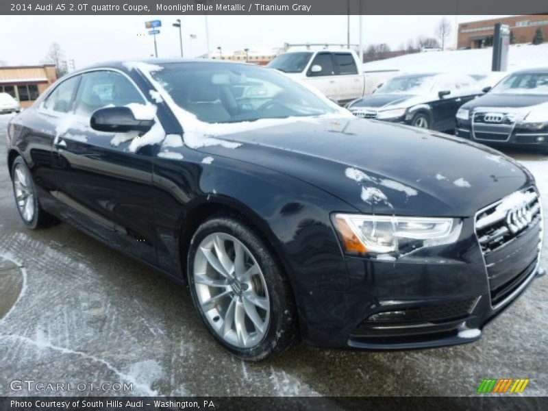 Moonlight Blue Metallic / Titanium Gray 2014 Audi A5 2.0T quattro Coupe