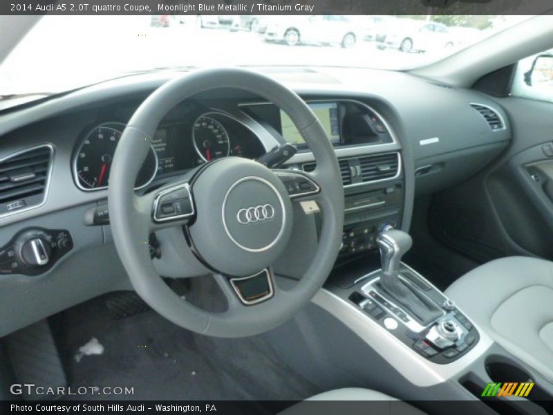 Moonlight Blue Metallic / Titanium Gray 2014 Audi A5 2.0T quattro Coupe
