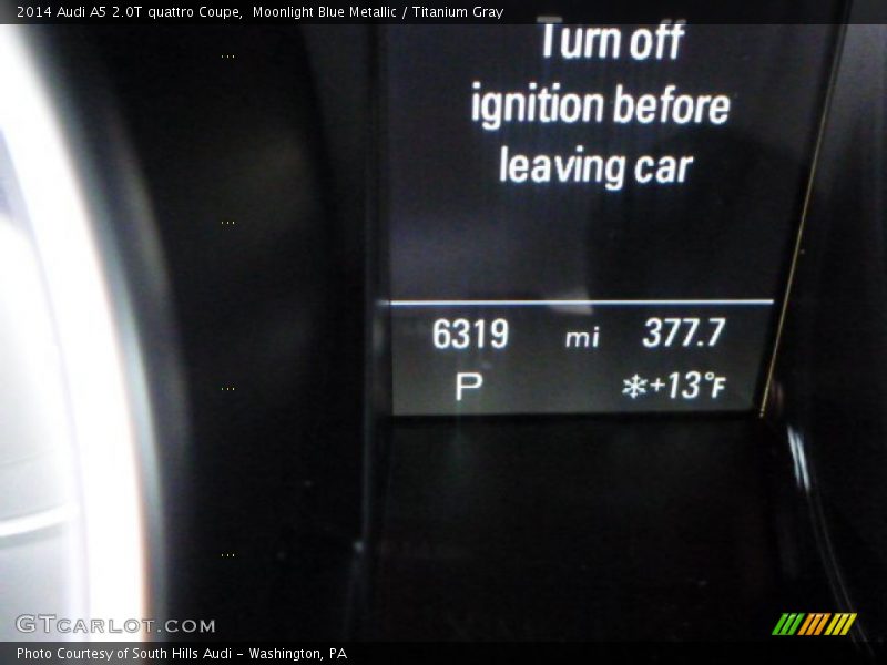 Moonlight Blue Metallic / Titanium Gray 2014 Audi A5 2.0T quattro Coupe