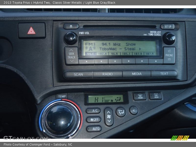 Classic Silver Metallic / Light Blue Gray/Black 2013 Toyota Prius c Hybrid Two