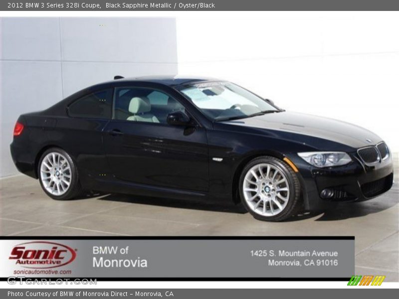 Black Sapphire Metallic / Oyster/Black 2012 BMW 3 Series 328i Coupe