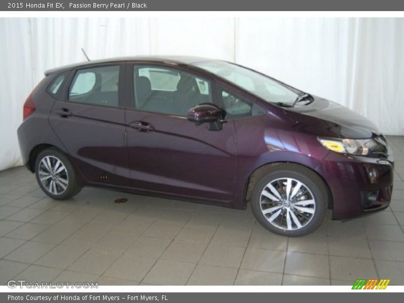 Passion Berry Pearl / Black 2015 Honda Fit EX