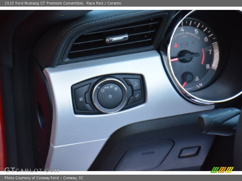 Controls of 2015 Mustang GT Premium Convertible