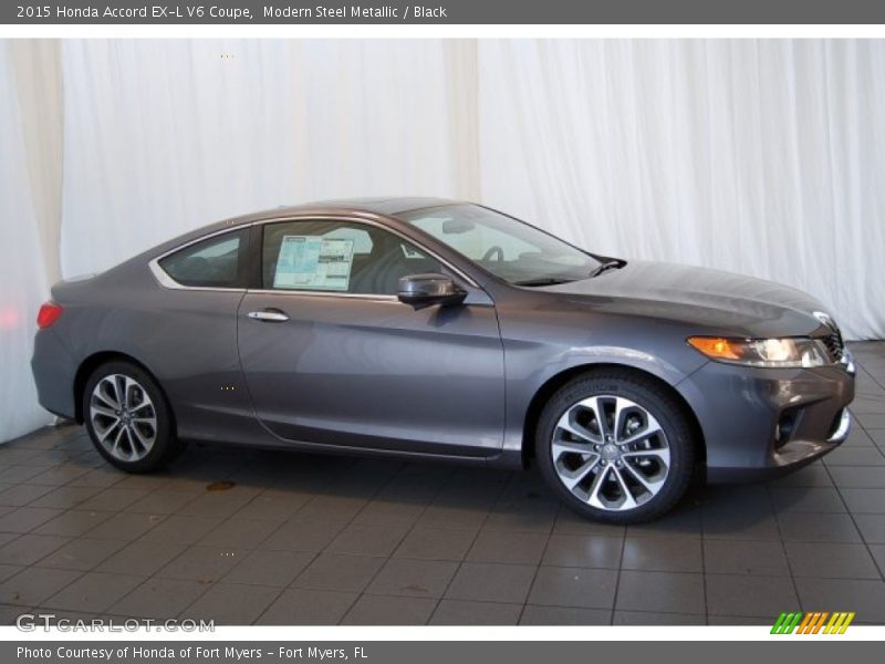 Modern Steel Metallic / Black 2015 Honda Accord EX-L V6 Coupe