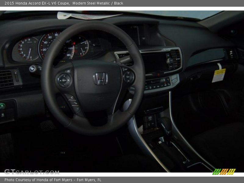 Modern Steel Metallic / Black 2015 Honda Accord EX-L V6 Coupe