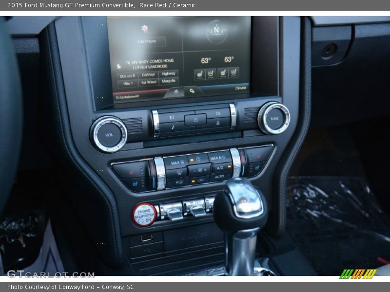 Controls of 2015 Mustang GT Premium Convertible