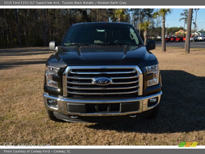 Tuxedo Black Metallic / Medium Earth Gray 2015 Ford F150 XLT SuperCrew 4x4