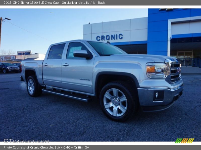 Quicksilver Metallic / Jet Black 2015 GMC Sierra 1500 SLE Crew Cab