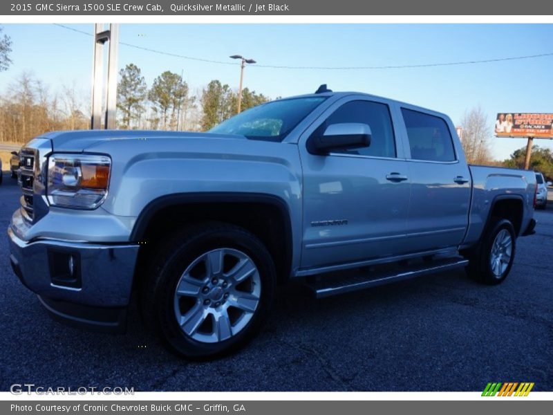 Quicksilver Metallic / Jet Black 2015 GMC Sierra 1500 SLE Crew Cab