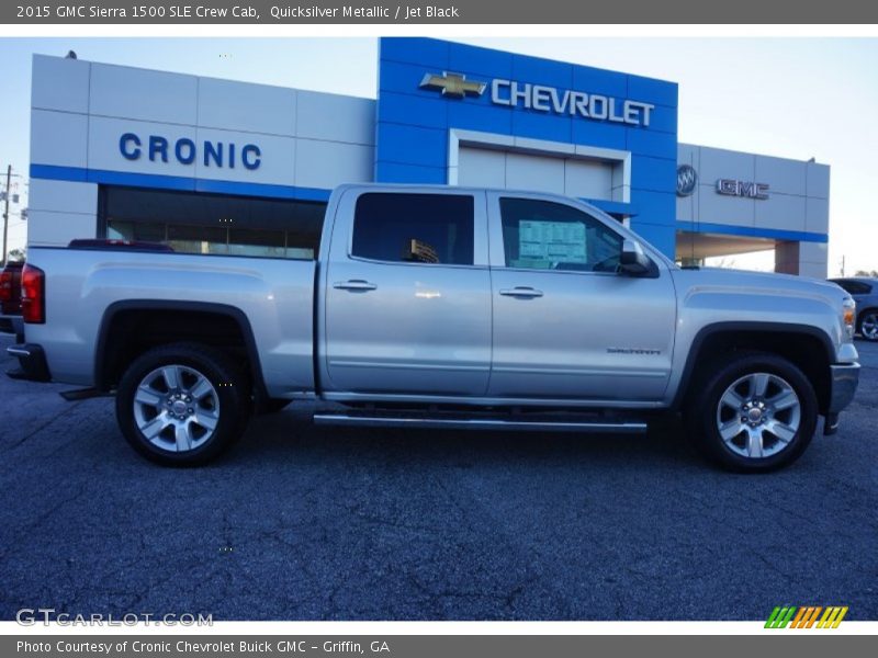 Quicksilver Metallic / Jet Black 2015 GMC Sierra 1500 SLE Crew Cab