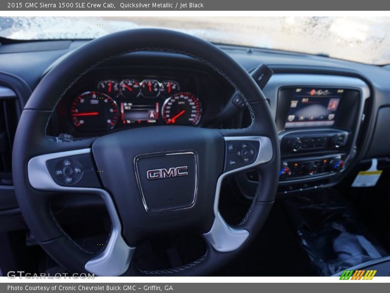 Quicksilver Metallic / Jet Black 2015 GMC Sierra 1500 SLE Crew Cab