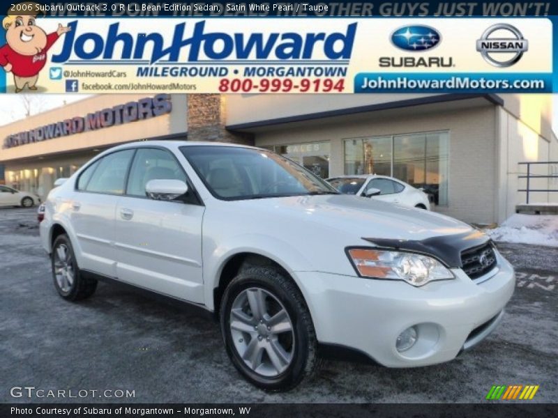 Satin White Pearl / Taupe 2006 Subaru Outback 3.0 R L.L.Bean Edition Sedan