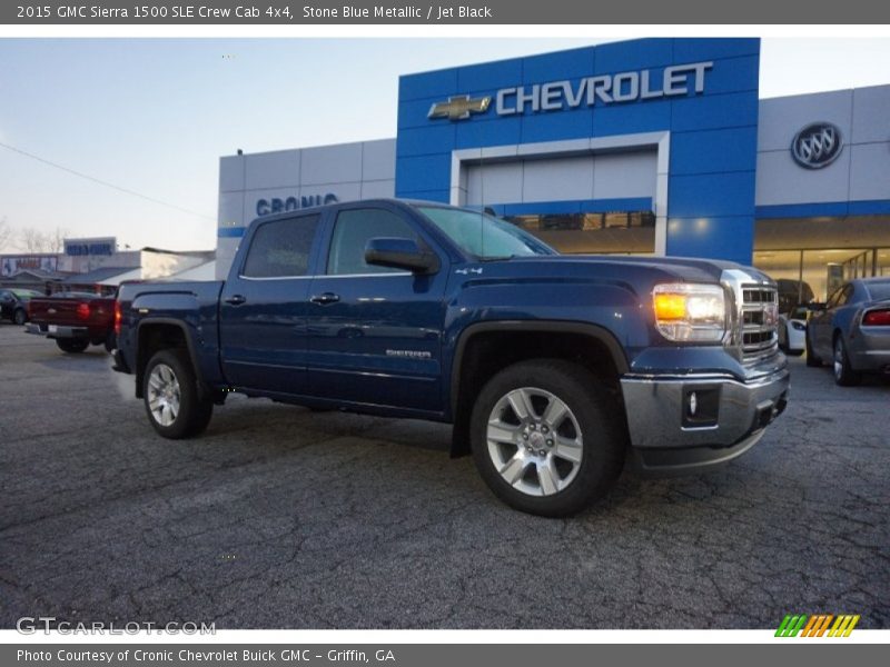 Stone Blue Metallic / Jet Black 2015 GMC Sierra 1500 SLE Crew Cab 4x4