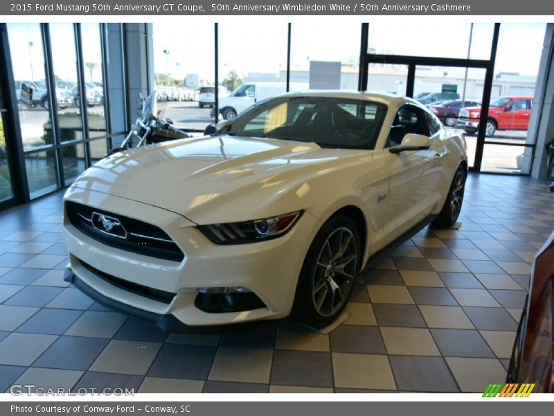 50th Anniversary Wimbledon White / 50th Anniversary Cashmere 2015 Ford Mustang 50th Anniversary GT Coupe