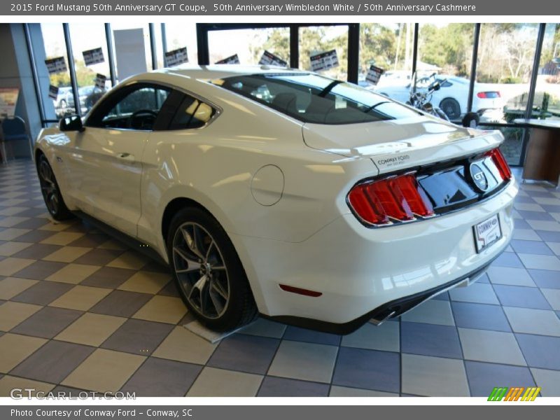 50th Anniversary Wimbledon White / 50th Anniversary Cashmere 2015 Ford Mustang 50th Anniversary GT Coupe