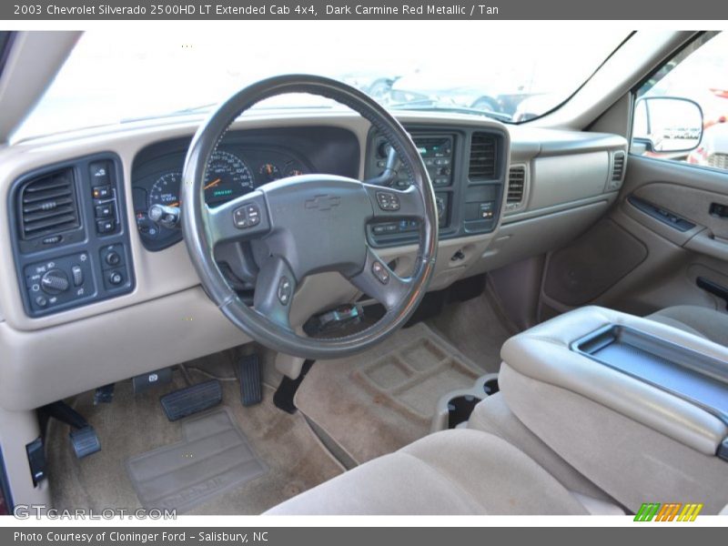 Dark Carmine Red Metallic / Tan 2003 Chevrolet Silverado 2500HD LT Extended Cab 4x4