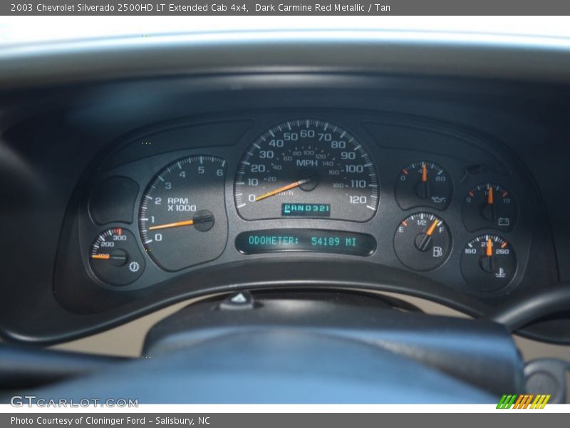 Dark Carmine Red Metallic / Tan 2003 Chevrolet Silverado 2500HD LT Extended Cab 4x4