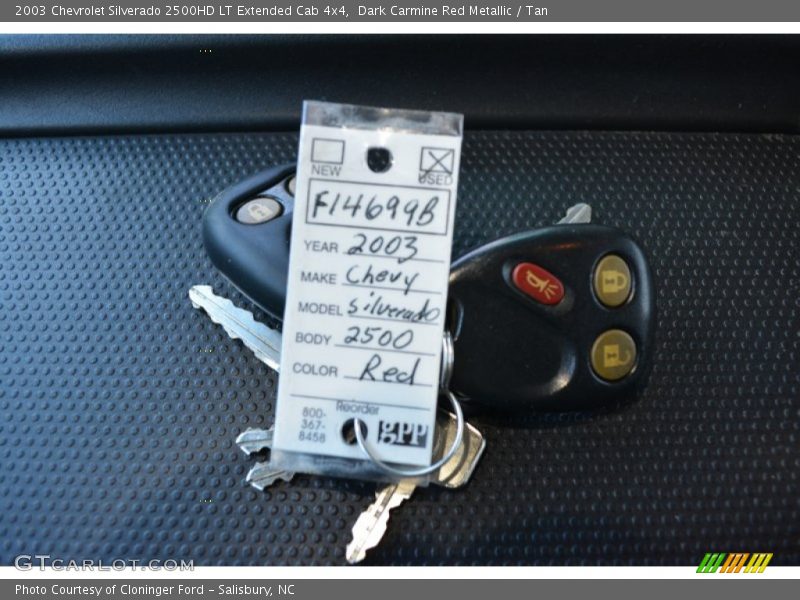 Dark Carmine Red Metallic / Tan 2003 Chevrolet Silverado 2500HD LT Extended Cab 4x4