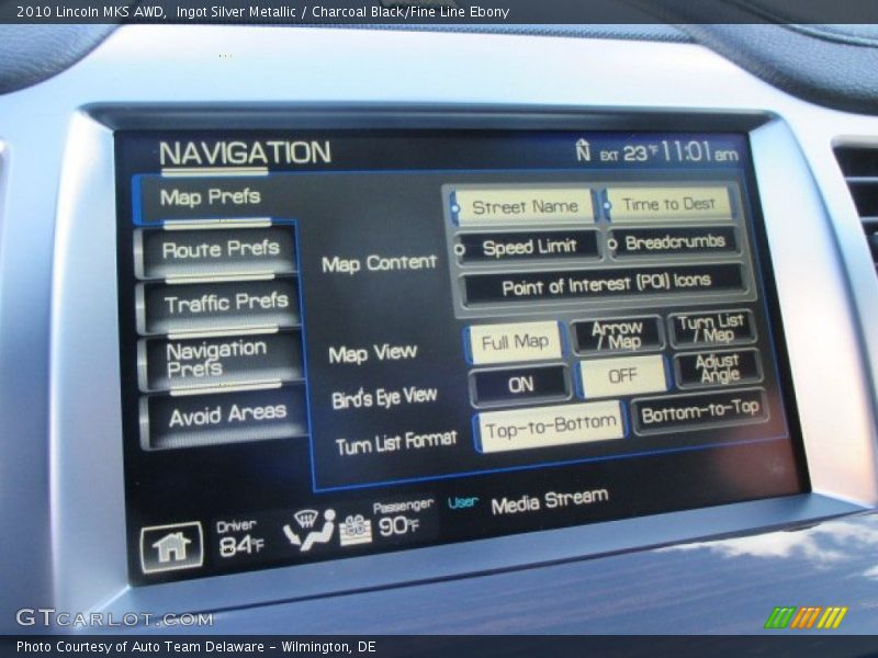 Ingot Silver Metallic / Charcoal Black/Fine Line Ebony 2010 Lincoln MKS AWD