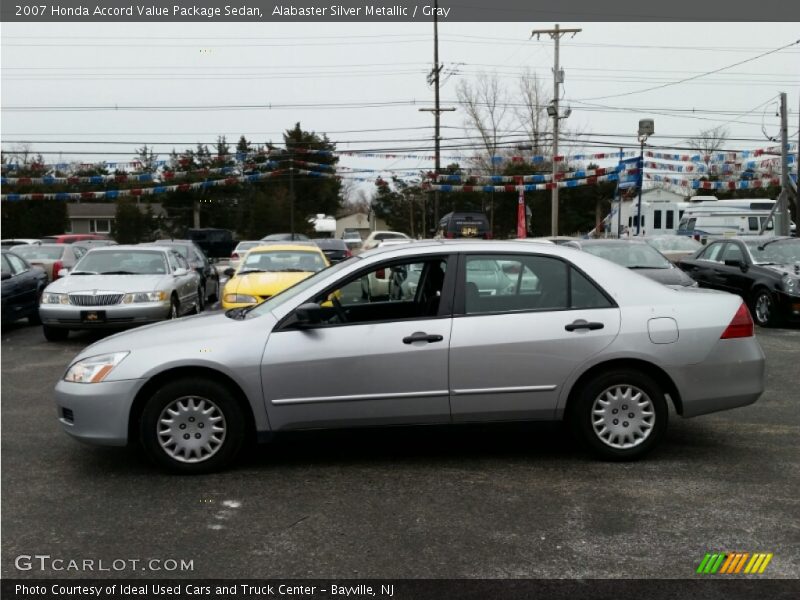 Alabaster Silver Metallic / Gray 2007 Honda Accord Value Package Sedan