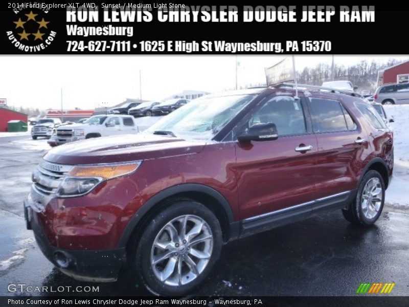 Sunset / Medium Light Stone 2014 Ford Explorer XLT 4WD