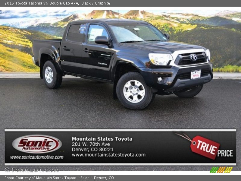 Black / Graphite 2015 Toyota Tacoma V6 Double Cab 4x4