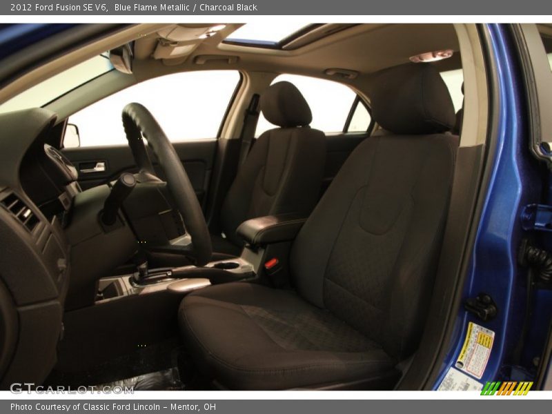 Blue Flame Metallic / Charcoal Black 2012 Ford Fusion SE V6